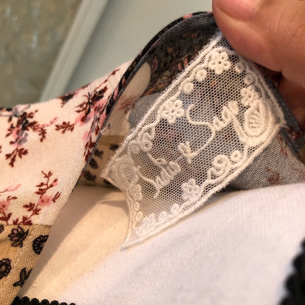 Patchwork Split Front Cropped Top - image 5